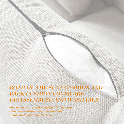 Canapé polyvalent en L avec pouf - Tissu en polyester doux pour un confort ultime