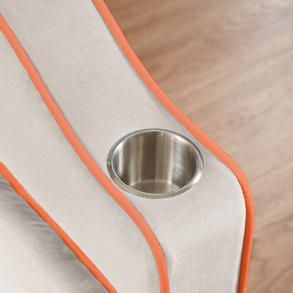 Canapé-lit pliable polyvalent en velours avec dossier réglable, port USB et support de téléphone