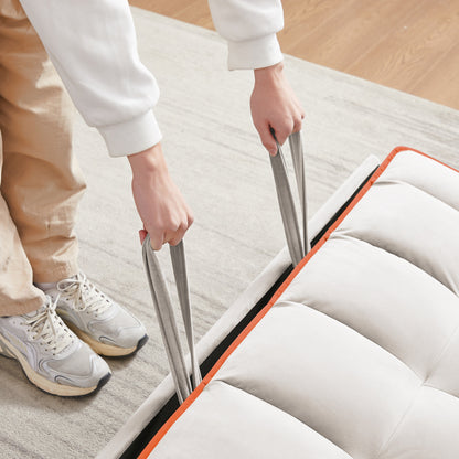 Canapé-lit pliable polyvalent en velours avec dossier réglable, port USB et support de téléphone