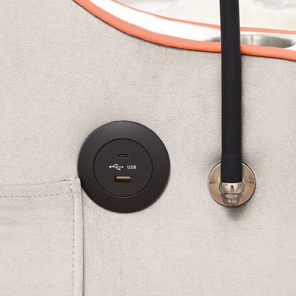 Canapé-lit pliable polyvalent en velours avec dossier réglable, port USB et support de téléphone