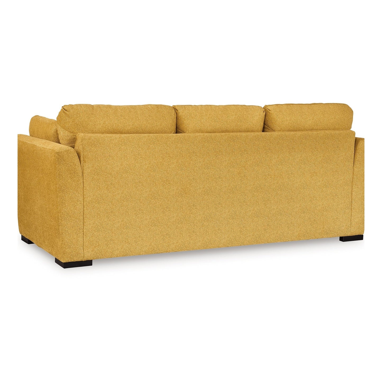 Canapé Viena, 2 coussins décoratifs, imitation velours jaune doux, 92 pouces