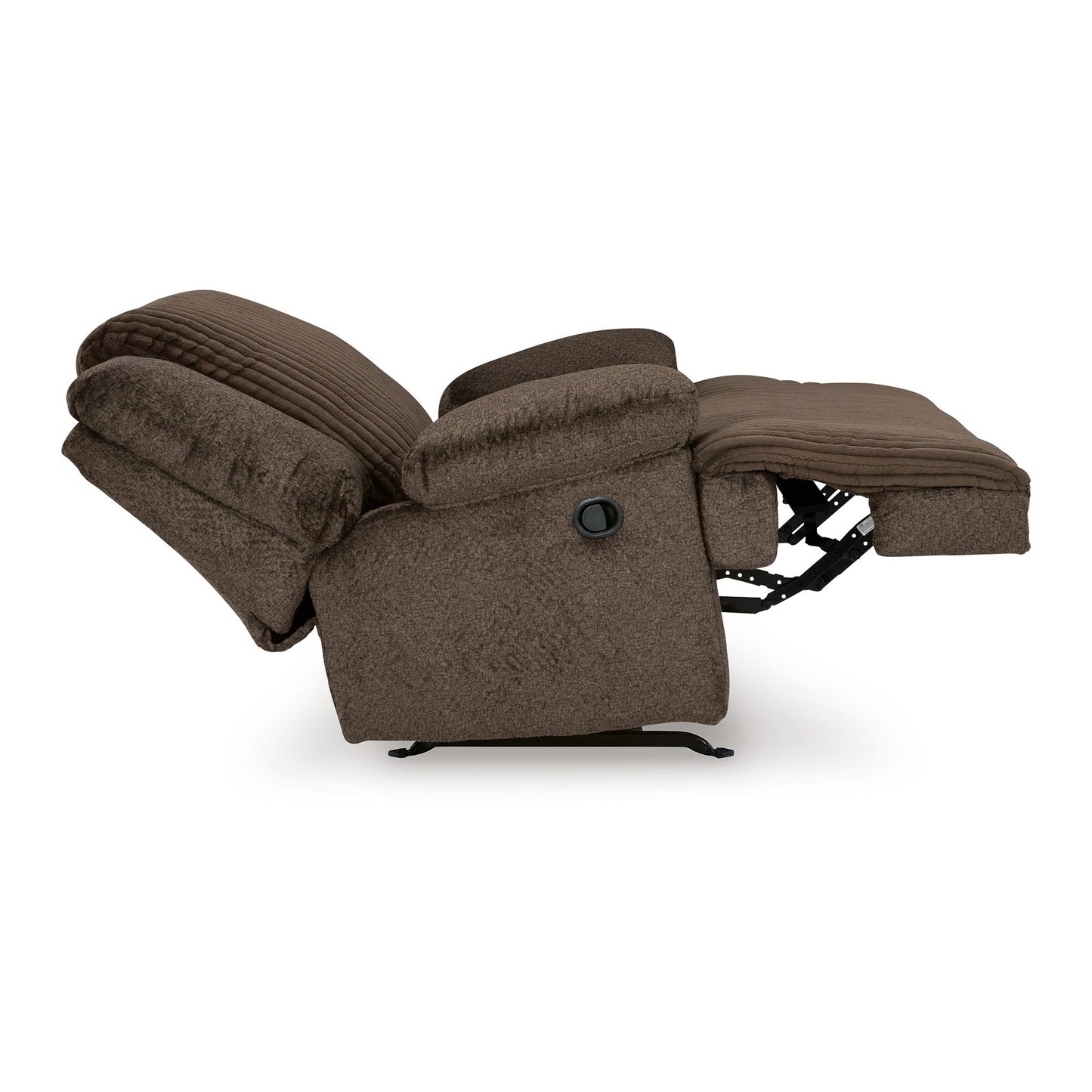 Fauteuil inclinable à bascule manuel Vincent, tissu velours côtelé marron chocolat