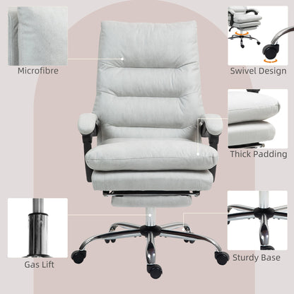 Fauteuil de bureau inclinable et massant chauffant à vibrations en microfibre Vinsetto