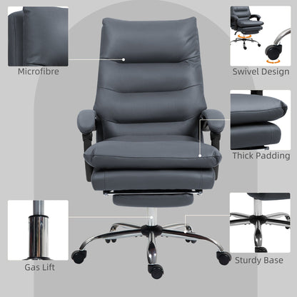 Fauteuil de bureau inclinable et massant chauffant à vibrations en microfibre Vinsetto