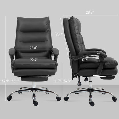 Fauteuil de bureau inclinable et massant chauffant à vibrations en microfibre Vinsetto