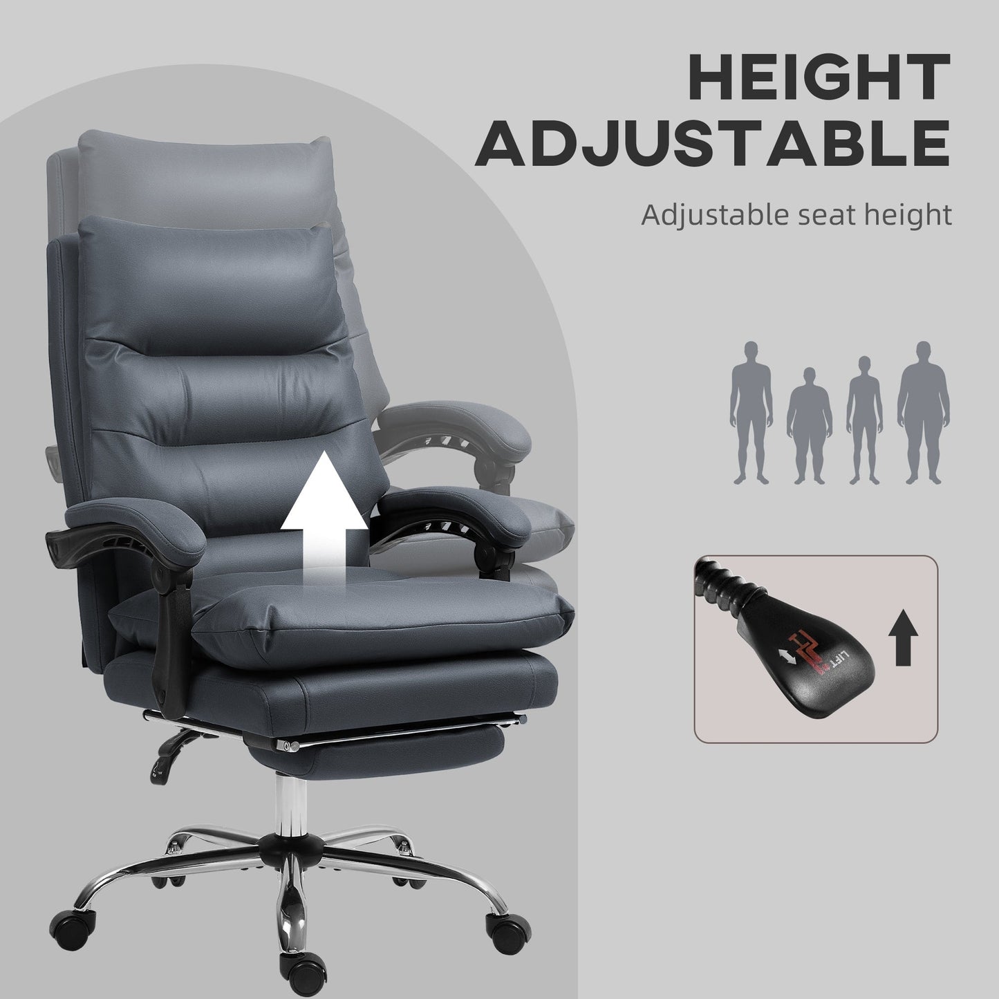 Fauteuil de bureau inclinable et massant chauffant à vibrations en microfibre Vinsetto