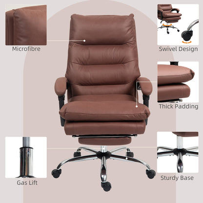 Fauteuil de bureau inclinable et massant chauffant à vibrations en microfibre Vinsetto
