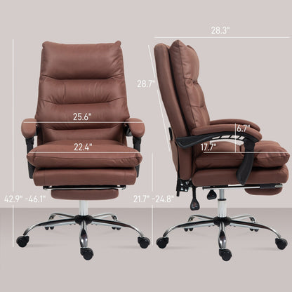 Fauteuil de bureau inclinable et massant chauffant à vibrations en microfibre Vinsetto