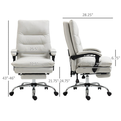 Fauteuil de bureau inclinable et massant chauffant à vibrations en microfibre Vinsetto