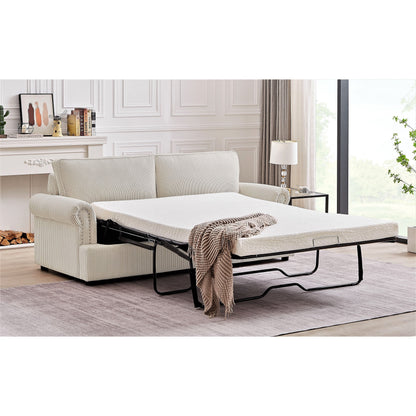 Canapé-lit à accoudoirs ronds Viviana en polyester de 76 pouces