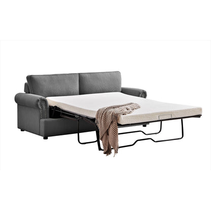 Canapé-lit à accoudoirs ronds Viviana en polyester de 76 pouces