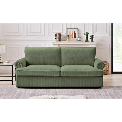 Canapé-lit à accoudoirs ronds Viviana en polyester de 76 pouces