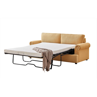 Canapé-lit à accoudoirs ronds Viviana en polyester de 76 pouces