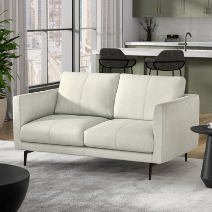 Canapé causeuse en cuir véritable WYNDENHALL Danbury de 60 pouces de large