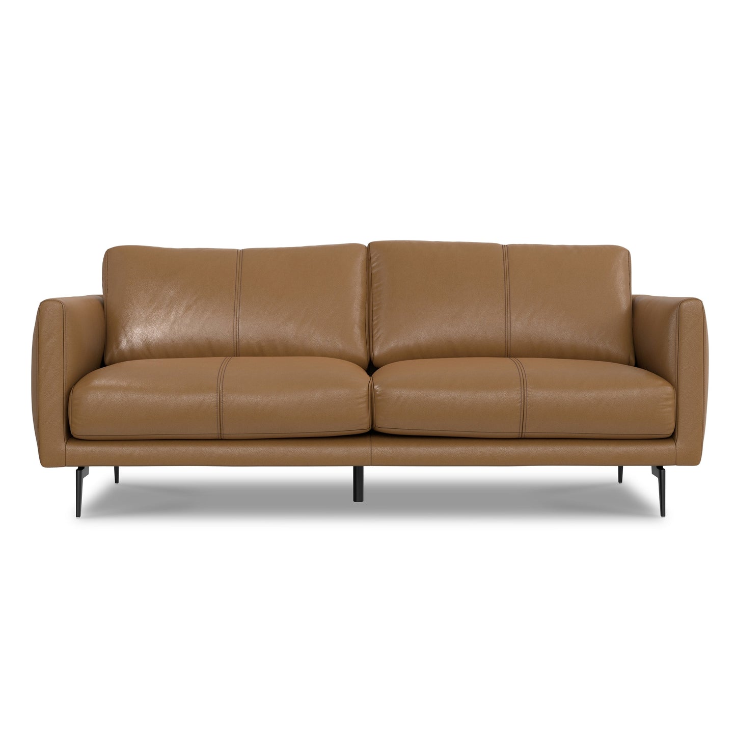 Canapé large WYNDENHALL Danbury Modern Mid-Century 81 en cuir véritable