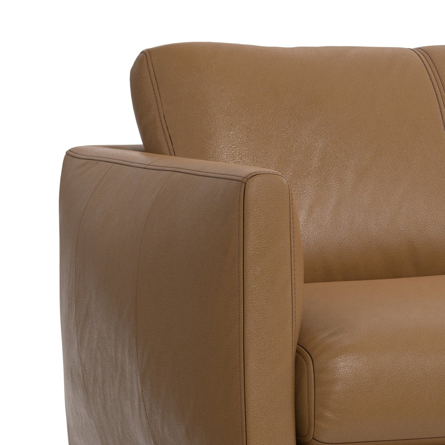 Canapé large WYNDENHALL Danbury Modern Mid-Century 81 en cuir véritable