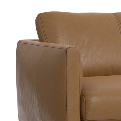 Canapé large WYNDENHALL Danbury Modern Mid-Century 81 en cuir véritable