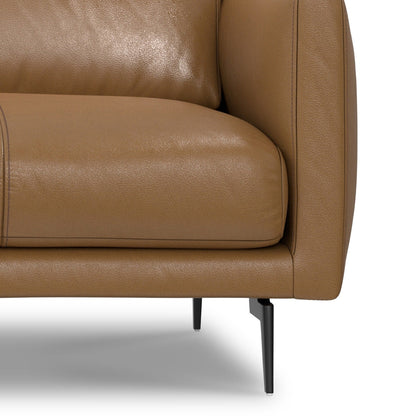 Canapé large WYNDENHALL Danbury Modern Mid-Century 81 en cuir véritable