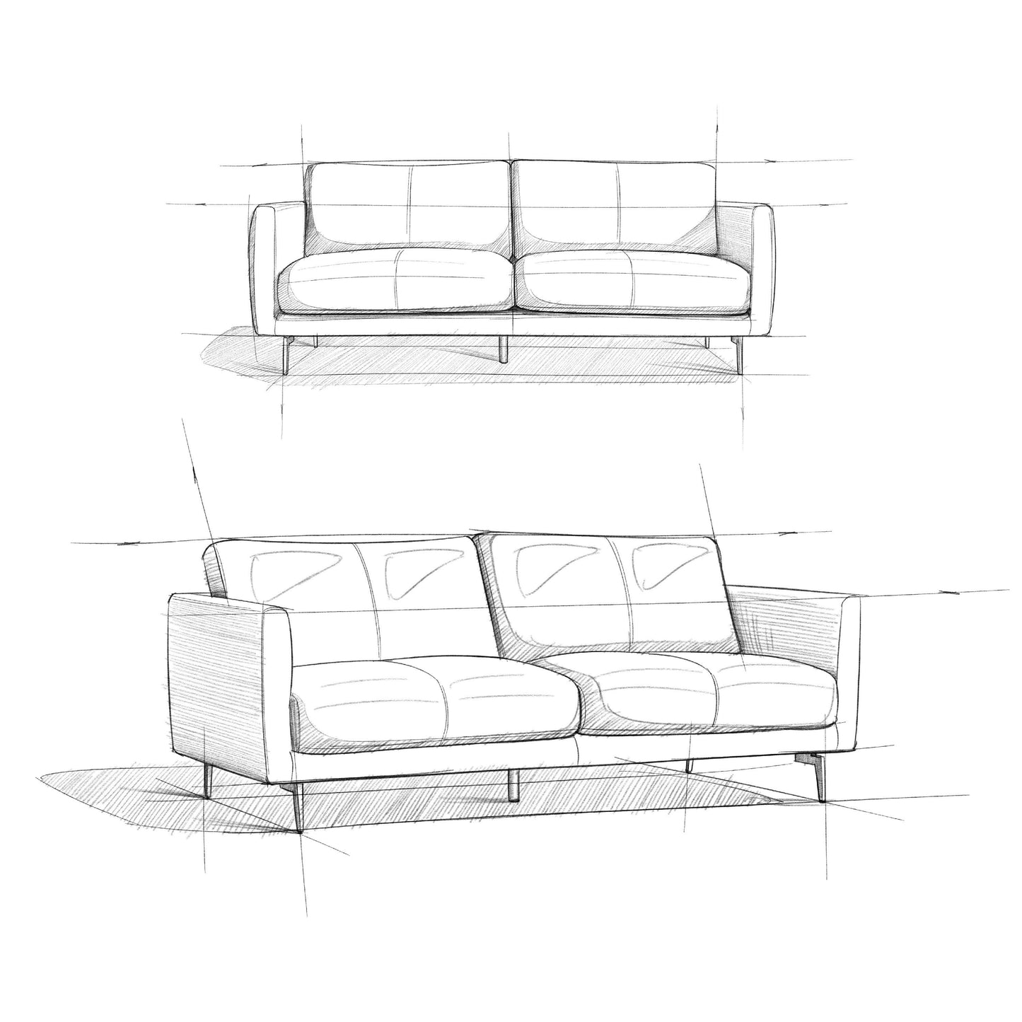 Canapé large WYNDENHALL Danbury Modern Mid-Century 81 en cuir véritable