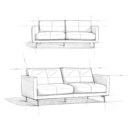 Canapé large WYNDENHALL Danbury Modern Mid-Century 81 en cuir véritable