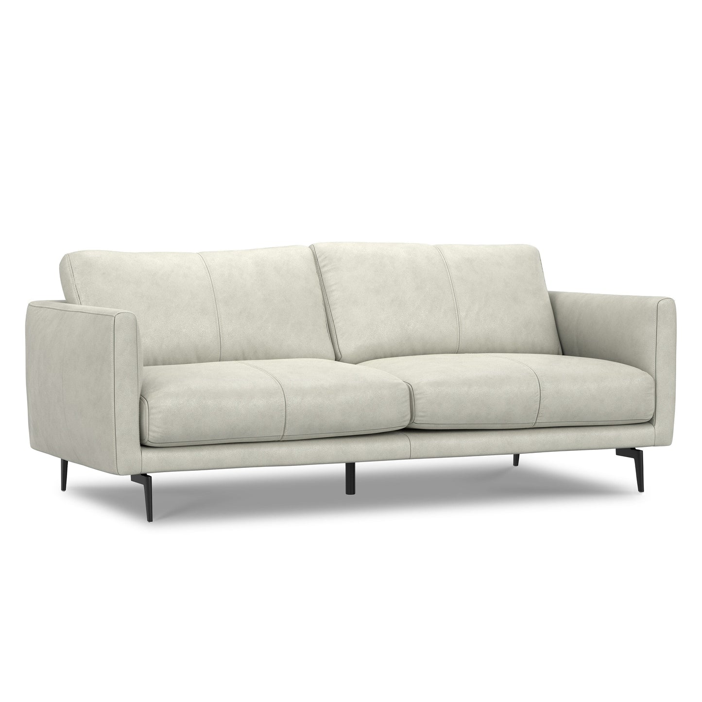 Canapé large WYNDENHALL Danbury Modern Mid-Century 81 en cuir véritable