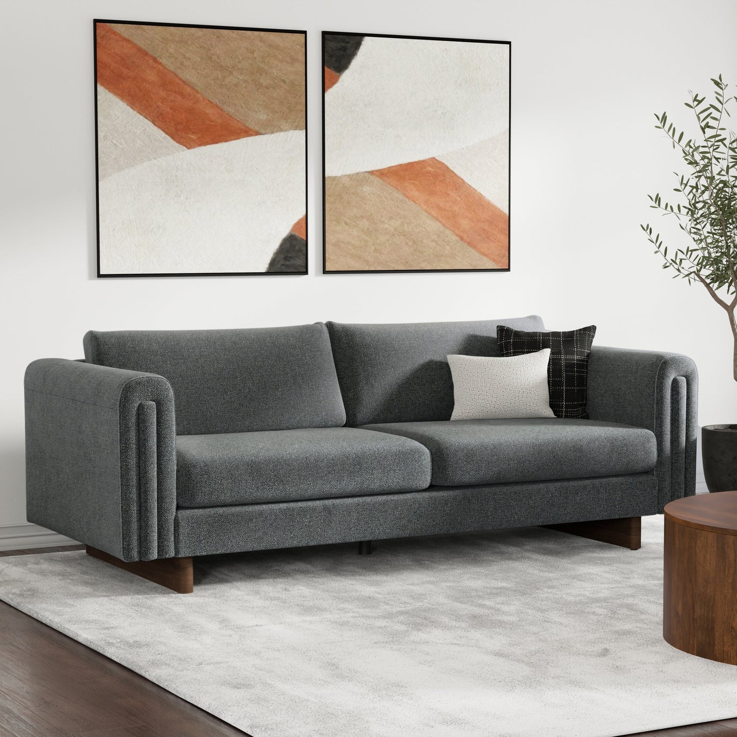 Canapé contemporain WYNDENHALL Drayton 84 large en tissu performant à tissage serré - 84 L x 38 P x 30 H,