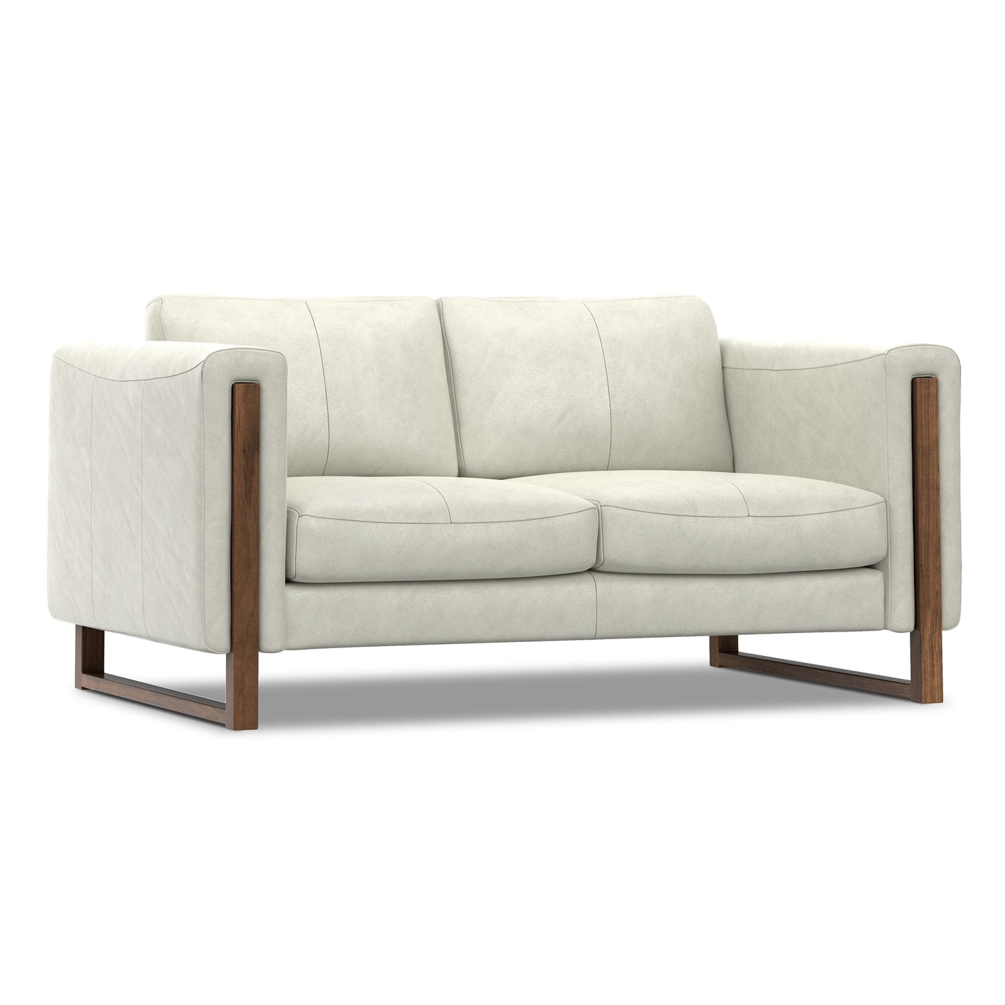 Canapé WYNDENHALL Hillcrest moderne et contemporain de 62 pouces de large en cuir véritable