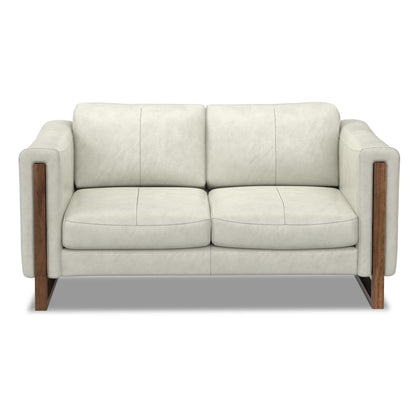 Canapé WYNDENHALL Hillcrest moderne et contemporain de 62 pouces de large en cuir véritable