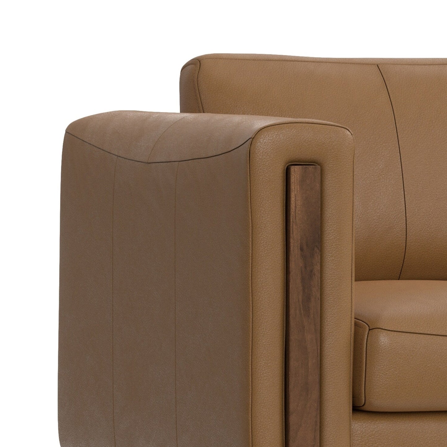 Canapé WYNDENHALL Hillcrest moderne et contemporain de 62 pouces de large en cuir véritable