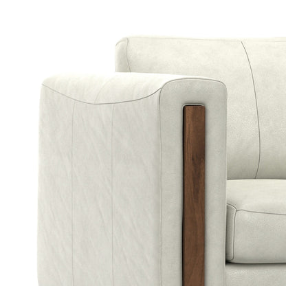 Canapé WYNDENHALL Hillcrest moderne et contemporain de 62 pouces de large en cuir véritable