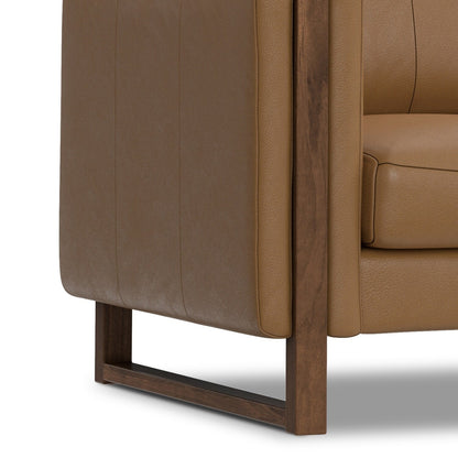 Canapé WYNDENHALL Hillcrest moderne et contemporain de 62 pouces de large en cuir véritable