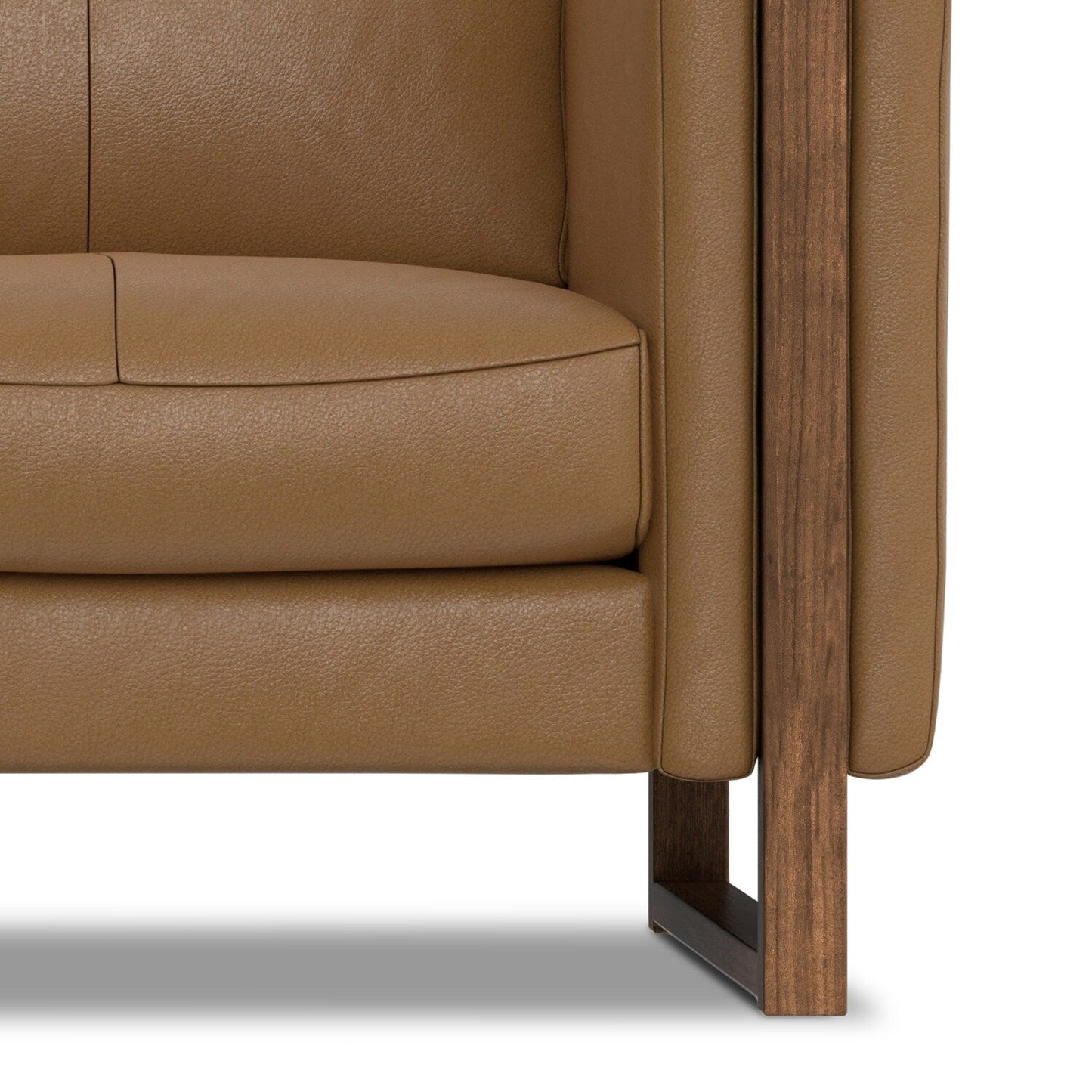 Canapé WYNDENHALL Hillcrest moderne et contemporain de 62 pouces de large en cuir véritable