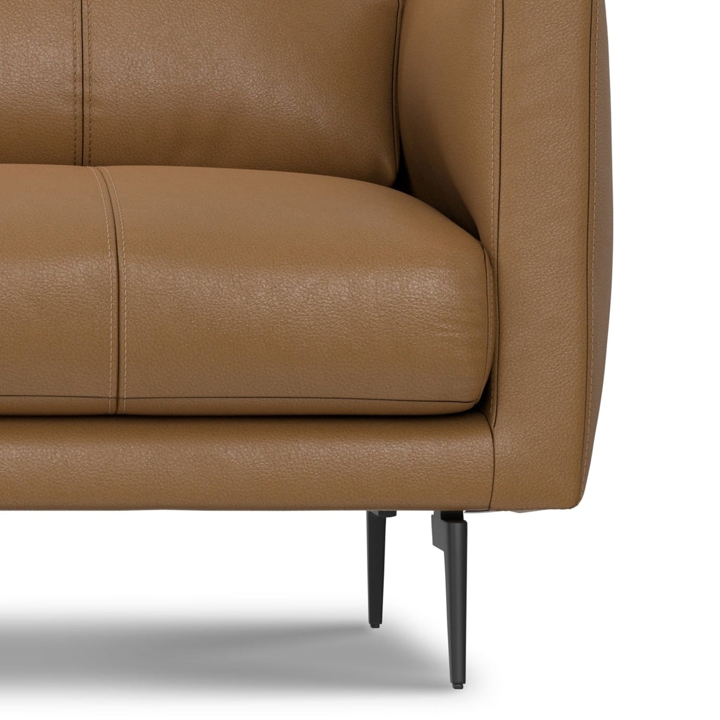 Canapé causeuse en cuir véritable WYNDENHALL Danbury de 60 pouces de large