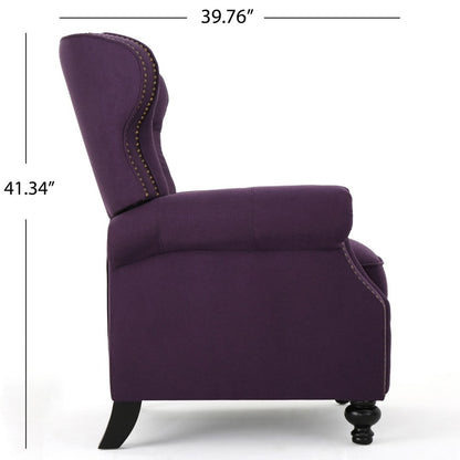 Fauteuil inclinable en tissu à clous capitonnés Walder par Christopher Knight Home