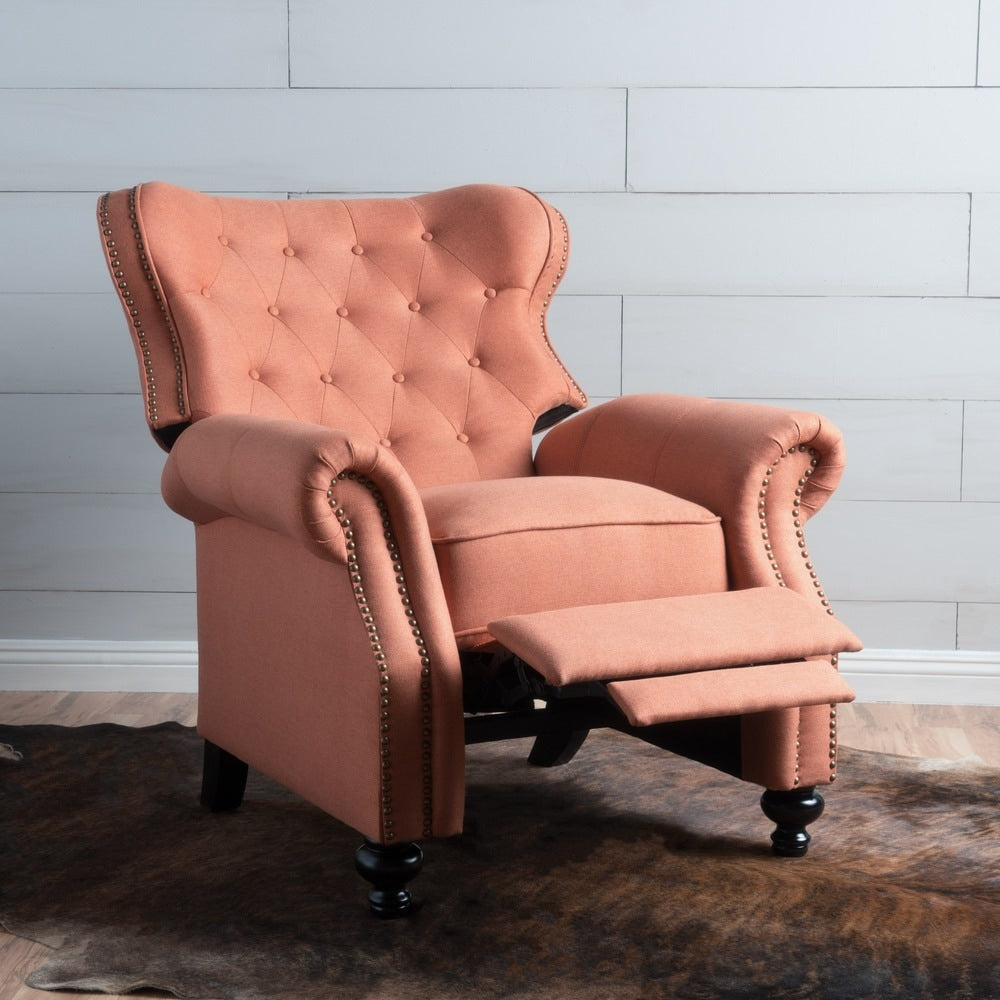 Fauteuil inclinable en tissu à clous capitonnés Walder par Christopher Knight Home