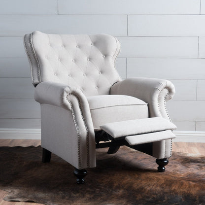 Fauteuil inclinable en tissu à clous capitonnés Walder par Christopher Knight Home