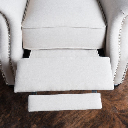 Fauteuil inclinable en tissu à clous capitonnés Walder par Christopher Knight Home