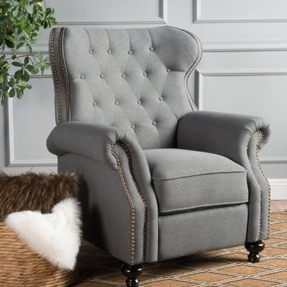 Fauteuil inclinable en tissu à clous capitonnés Walder par Christopher Knight Home