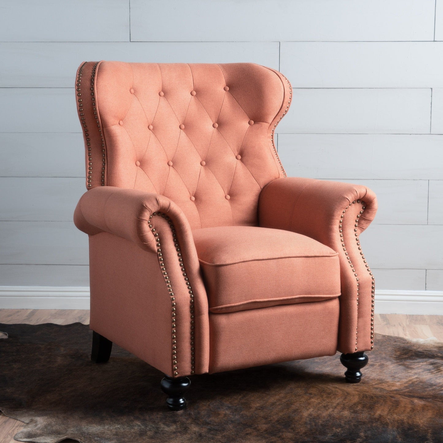 Fauteuil inclinable en tissu à clous capitonnés Walder par Christopher Knight Home