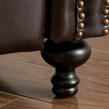 Fauteuil inclinable à dossier poussoir capitonné Waldo avec garniture cloutée