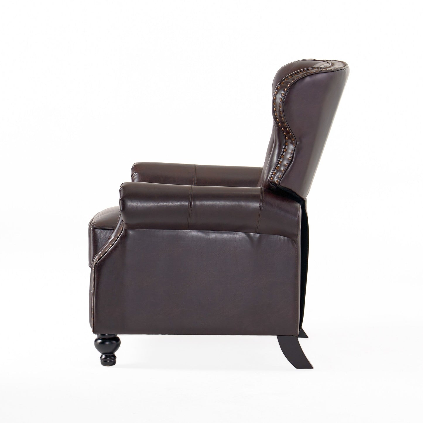 Fauteuil inclinable contemporain Waldo - Motif à points de diamant capitonnés avec accoudoirs roulés et garniture cloutée