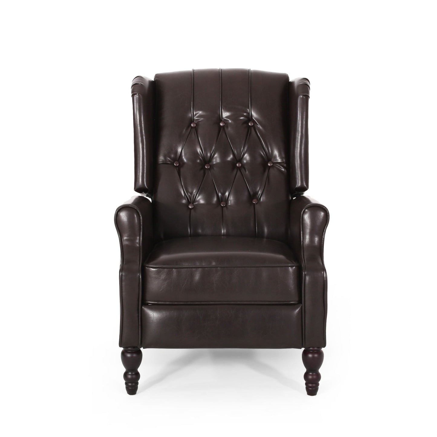 Fauteuil club inclinable en cuir reconstitué Walter Brown par Christopher Knight Home