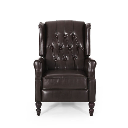Fauteuil club inclinable en cuir reconstitué Walter Brown par Christopher Knight Home