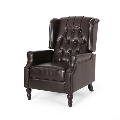 Fauteuil club inclinable en cuir reconstitué Walter Brown par Christopher Knight Home