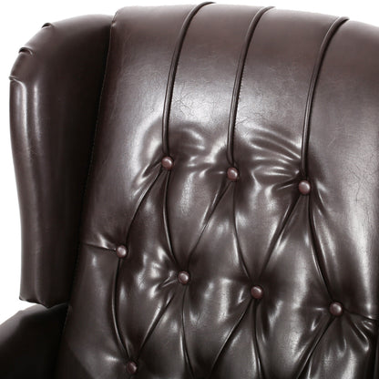 Fauteuil club inclinable en cuir reconstitué Walter Brown par Christopher Knight Home