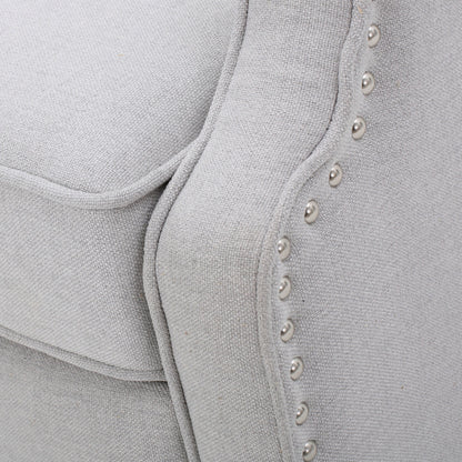 Fauteuil club inclinable à oreilles en tissu capitonné Walter par Christopher Knight Home