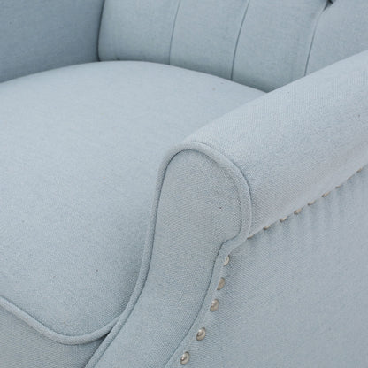 Fauteuil club inclinable à oreilles en tissu capitonné Walter par Christopher Knight Home