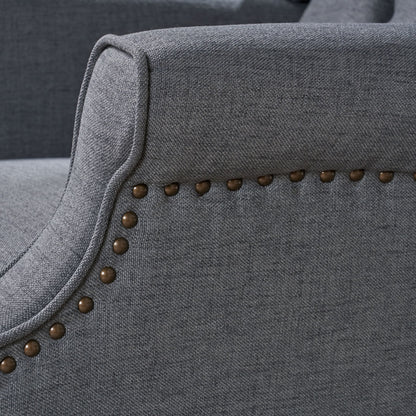 Fauteuil club inclinable à oreilles en tissu capitonné Walter par Christopher Knight Home