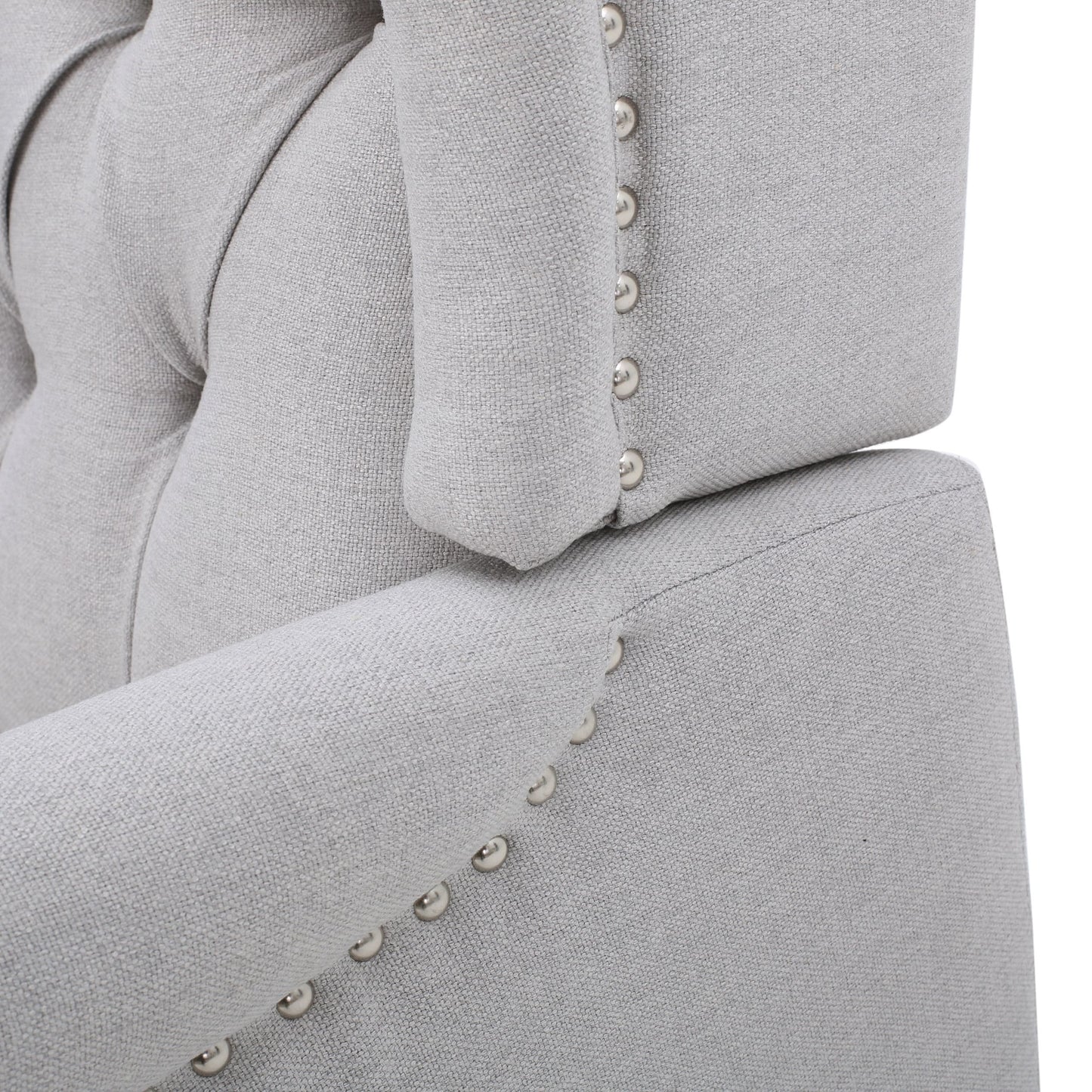 Fauteuil club inclinable à oreilles en tissu capitonné Walter par Christopher Knight Home