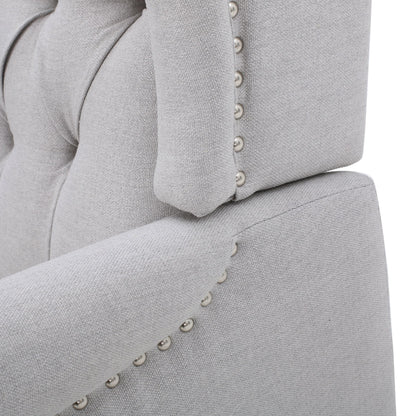 Fauteuil club inclinable à oreilles en tissu capitonné Walter par Christopher Knight Home